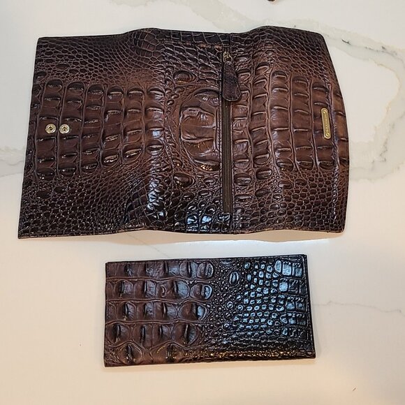 Brahmin Vintage trifold checkbook wallet in Cocoa Melbourne EUC - Picture 8 of 8